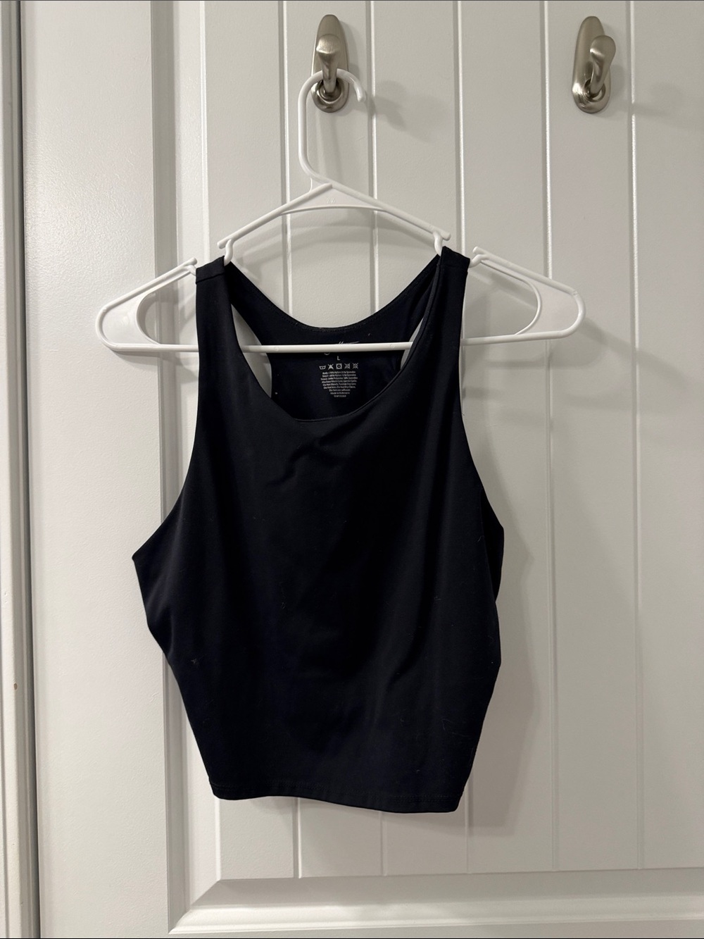 Large Black Women's sport bra - Classic Scoop Neck
